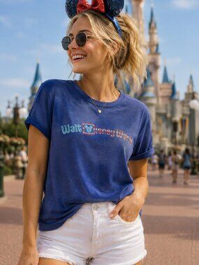 NWT Disney Parks Walt Disney World Rhinestone Patriotic Tee Shirt Size M